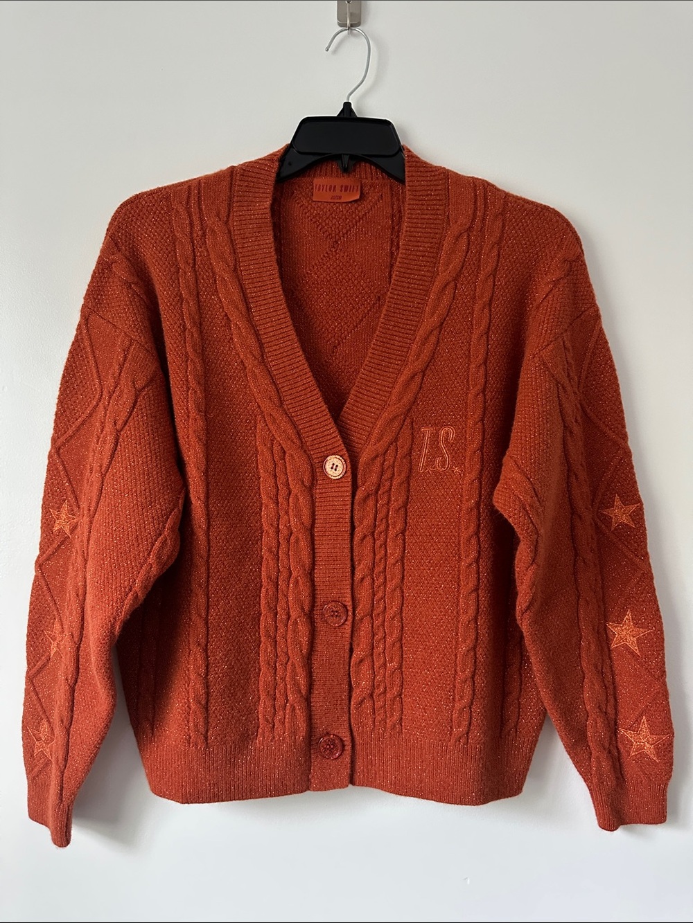 TAYLOR SWIFT The Life of a Showgirl Orange Cardigan Sweater Size XS/SM